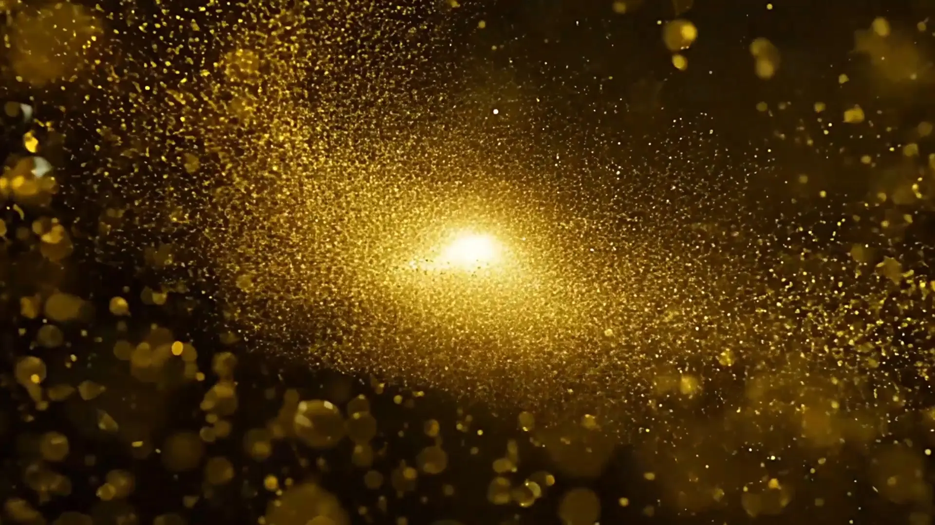 Luminous Gold Glitter Burst for Video Overlays